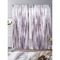 thumbnail image 3 of Purple Vintage Sheer Curtains 84 Inch Length 2 Panels Set Window Treatments, Striped Painting Retro Abstract Art Rod Pocket Semi Curtains for Living Room/Bedroom/Kitchen Décor, 104"W x 84"L, 3 of 7