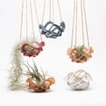thumbnail image 4 of Suspendu 2 en Cuir PU avec Support de Pot en Macramé Filet pour Usage Intérieur Extérieur, 4 of 7