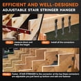 thumbnail image 4 of Outdor Adjustable Stair Stringer Hanger Heavy Duty Steel Support Bracket For Wooden Steps Construction Hardware, 4 of 4