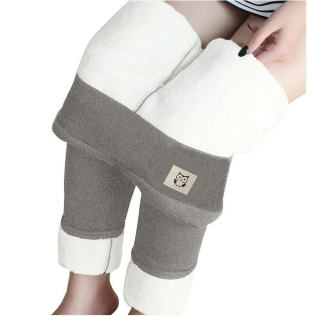 Pantalones de Cachemira de lana de terciopelo grueso ajustados de invierno cálido para mujer Pantalones Leggings Pompotops ulkah943031