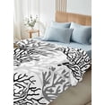 thumbnail image 5 of Black Gray Coral Coastal Flat Sheets Only Twin XL Size, Soft Breathable Bed Top Sheets for Mattress, Summer Beach Seaside Nautical Luxury Bedding Flat Sheets for Home Hotel Bedroom Bed Protection, 5 of 9