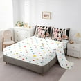 thumbnail image 3 of 7 Piece Pink Floral Bed In A Bag Full Size Modern Fashion Girly Comforter Set Romantic Makeup Themed Bed Set Black White Stripe Sheet Set Women Perfume Print Bedding Fitted Sheet, 3 of 5