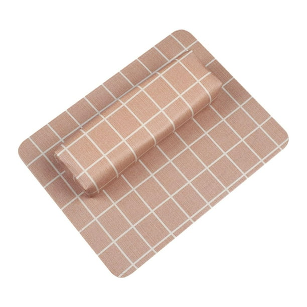 Almohada de manicura con tapete, suave y lavable, para decoración de uñas. Amarillo