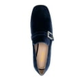 thumbnail image 3 of XYD Women Classic Crystal Buckle Strap Loafers Closed Round Toe Chunky Low Heel Comfort Driving Office Shoes Size 4.5 Navy, 3 of 4