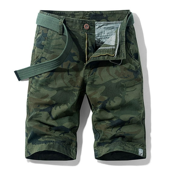 Abcnature Men's Athletic Shorts, Sports Gym Running Short Pants, Fashion Men's Pocket Zipper Resilience Leisure Time Tooling Shorts, Cargo Casual Hiking Shorts Army Green 38