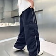 thumbnail image 7 of OGLCCG Boys Parachute Cargo Pants High Waisted Baggy Casual Y2K Trouser Kids Wide Leg Hip Hop Streetwear Joggers with Multi Pocket 5-15 Years, 7 of 7