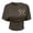 Dark Gray, variant on Girls' Leopard Print Bow Crop Top - Short Sleeve Ruched Casual Tee Size:5-6 Years