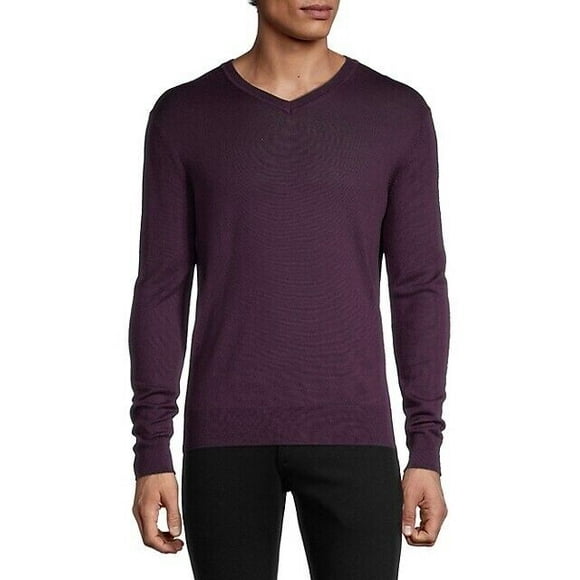 Black Brown 1826 Extra Fine Merino Wool Sweater In Purple Size M fits as S NWT