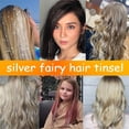 thumbnail image 7 of NOGIS Hair Tinsel Kit with Tools, Hair Tinsel Heat Resistant Fairy Hair Tinsel Kit 1200Strands, 47Inch Sparkling Glitter Tinsel Hair Extensions Hair Tensile for Girls Kids Women (Glitter Silver), 7 of 7