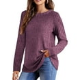 thumbnail image 3 of Fantaslook Long Sleeve Shirts for Women Crew Neck Casual Tunic Tops Lightweight Pullover, 3 of 8