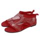 thumbnail image 2 of Bmisegm Women Shoes Flat Sandals Fashionable One Slip Mesh Open Toe Sandals Sandals Women Summer Red 8.5, 2 of 6