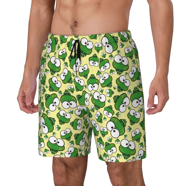 Balery Cartoon Frogs Bañador para hombre, shorts de playa de secado rápido con entrepierna y forro de compresión-X-Large