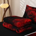 thumbnail image 5 of Feelyou Horror Bat Skull Zipper Twin Comforter Sets with Fitted Sheet and 2 Pillowcases, Red Butterfly Halloween Zipper Bedding Set, Black Reversible, 4pcs, 5 of 7