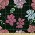 thumbnail image 2 of Ambesonne Floral Fabric by the Yard Upholstery, Colorful Flowers Drawing, 1 Yard, Black Multicolor, 2 of 5