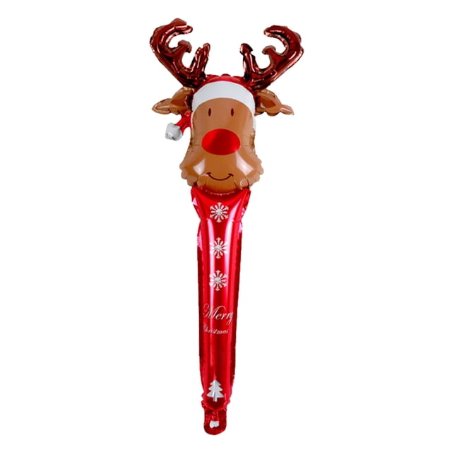 Less Than 5 Event & Party Christmas Inflatable Stick Cane Candy Deer Head Holding Decorative Balloons