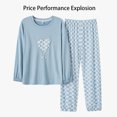 thumbnail image 1 of REDHOTYPE Pyjama pour Femme à Manches Longues, Tenue de Nuit avec Pantalon Long, Ensemble de Détente Doux, 1 of 2