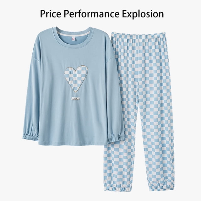 REDHOTYPE Pyjama pour Femme à Manches Longues, Tenue de Nuit avec Pantalon Long, Ensemble de Détente Doux