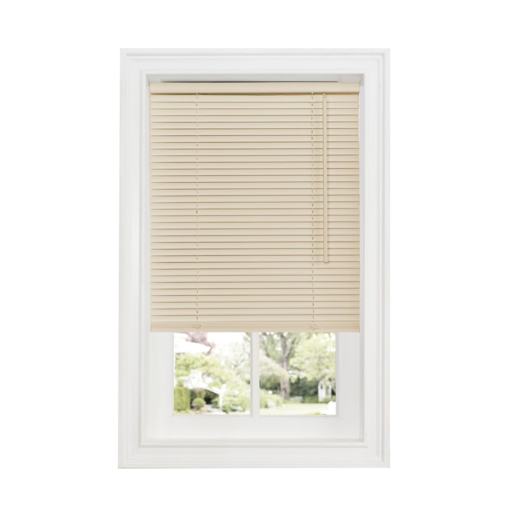 Amanecer Collection Cordless Vinyl 1-Inch Light Filtering Mini Blind- Alabaster - 27' x 64' (Actual Measurement 26.5q