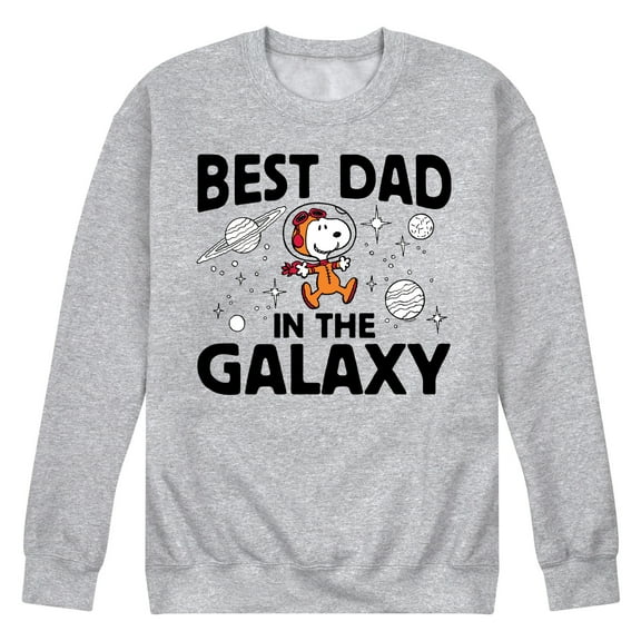 Peanuts - Best Dad In The Galaxy Snoopy - Men's Crew Neck Fleece Pullover
