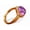Gold, variant on 925 Sterling Silver Amethyst Ring - Gold Platinum Plated Ring, Vintage Oval Cabochon Amethyst Adjustable Rings with Cubic Zirconia Halo, Statement Jewelry for Women