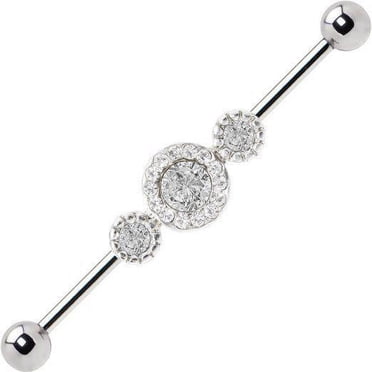 VCMART Silver Black Industrial Piercing Bars 14G Surgical Steel VCMART Silver Black Industrial Piercing Bars 14G Surgical Steel