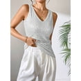 thumbnail image 4 of Women's Sequin V-Neck Tank Top Party Style Sleeveless Top, 4 of 6