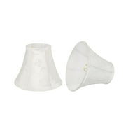Aspen Creative 30075-2 Small Bell Shape Chandelier Clip-On Lamp Shade Set (2 Pack), Transitional Design in White, 6" bottom width (3" x 6" x 5")