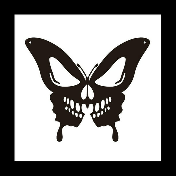 CráNeo Mariposa Metal Pared Arte DecoracióN Pared Colgante Placas Ornamento Hierro Pared Escultura para Interior Exterior Hogar C