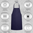 thumbnail image 4 of GREEN LIFESTYLE 12 Pack Bib Apron - Unisex Navy Aprons, Machine Washable Aprons for Men and Women, Kitchen Cooking BBQ Aprons Bulk (Pack of 12, No Pockets, Navy), 4 of 4