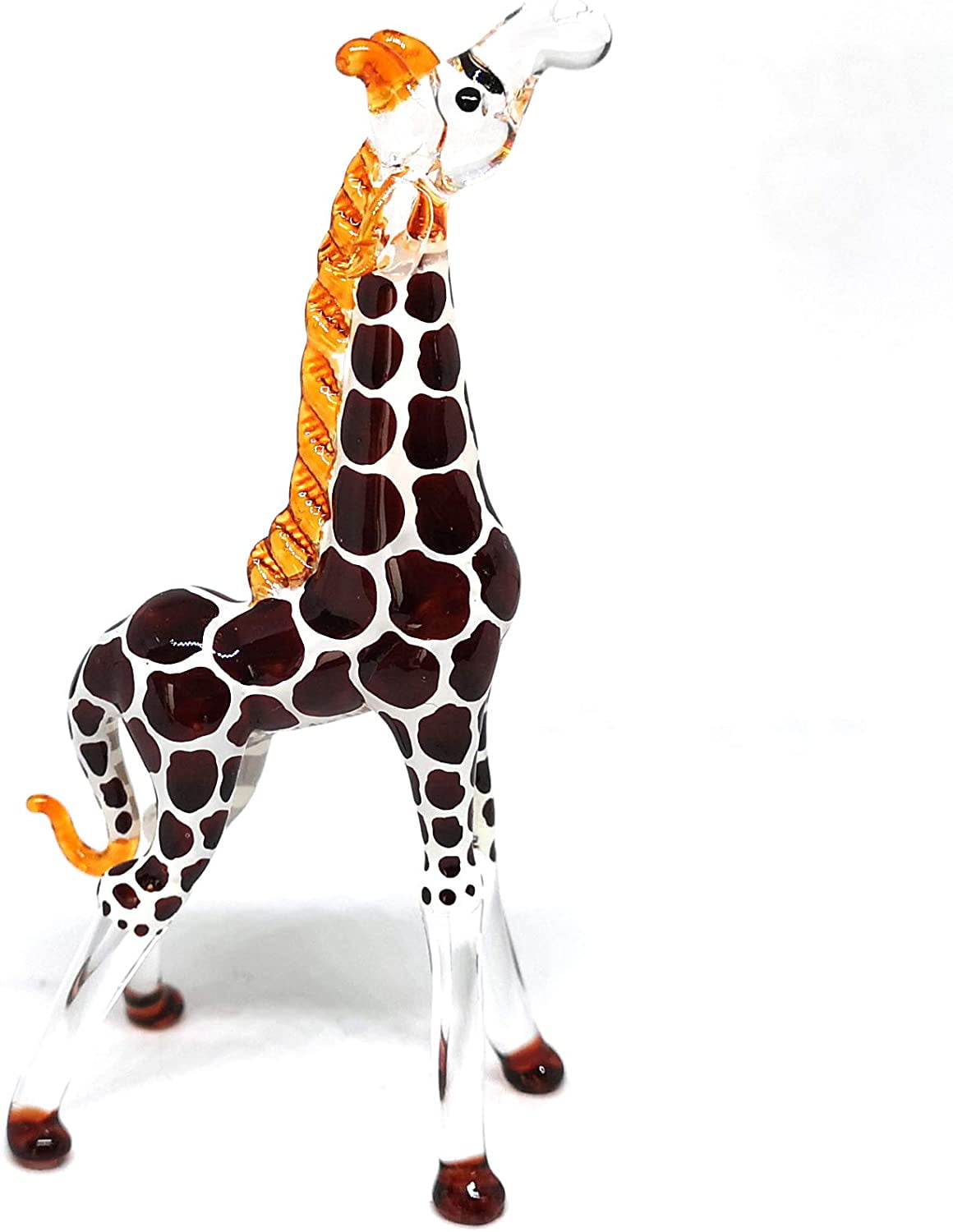 Painted Wine Glass Giraffe Safari Glass Art 
