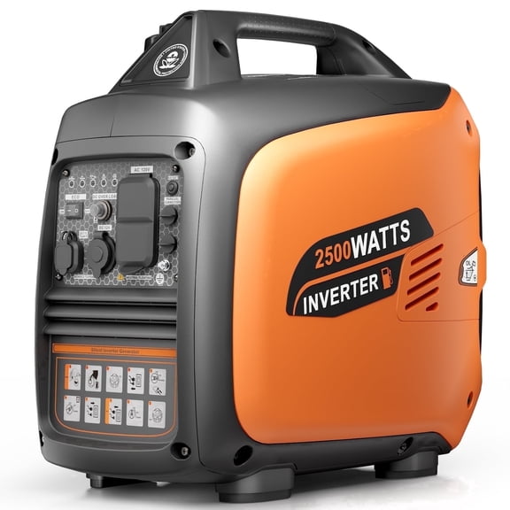 Efurden 2500-Watt Portable Inverter Generator Gas Powered, EPA Compliant, Parallel Capability, CO Shutdown, Low Noise for Camping and Home Use