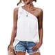 thumbnail image 1 of ICHUANYI Clearance One Shoulder Tops For Women Summer Chiffon Tie Bow Knot Sleeveless Tank Tops Loose Fit(White, M) ICHUANYI WER2023080815530, 1 of 9