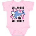 thumbnail image 3 of Inktastic Will you be my Valentine with Cute Shark and Hearts Boys or Girls Baby Bodysuit, 3 of 5