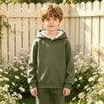 thumbnail image 4 of Xyant Kids Girls Boys Hoodies Cotton Long Sleeve Pullover Hooded Sweatshirts with Pocket (Green,8-10 Years), 4 of 7