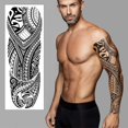 thumbnail image 1 of Temporary Tattoo Sleeve Transfer - Full Arm Tribal Waterproof Fake Tattoo Sticker For Men Women - By Delusion Tattoos, 1 of 3