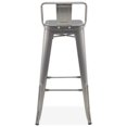 thumbnail image 4 of BELLEZE Set of 4, 30Inch Seat Height Metal Dining Chairs Bar Stool With Low Backrest, Counter Height Stool, Gunmetal, 4 of 7