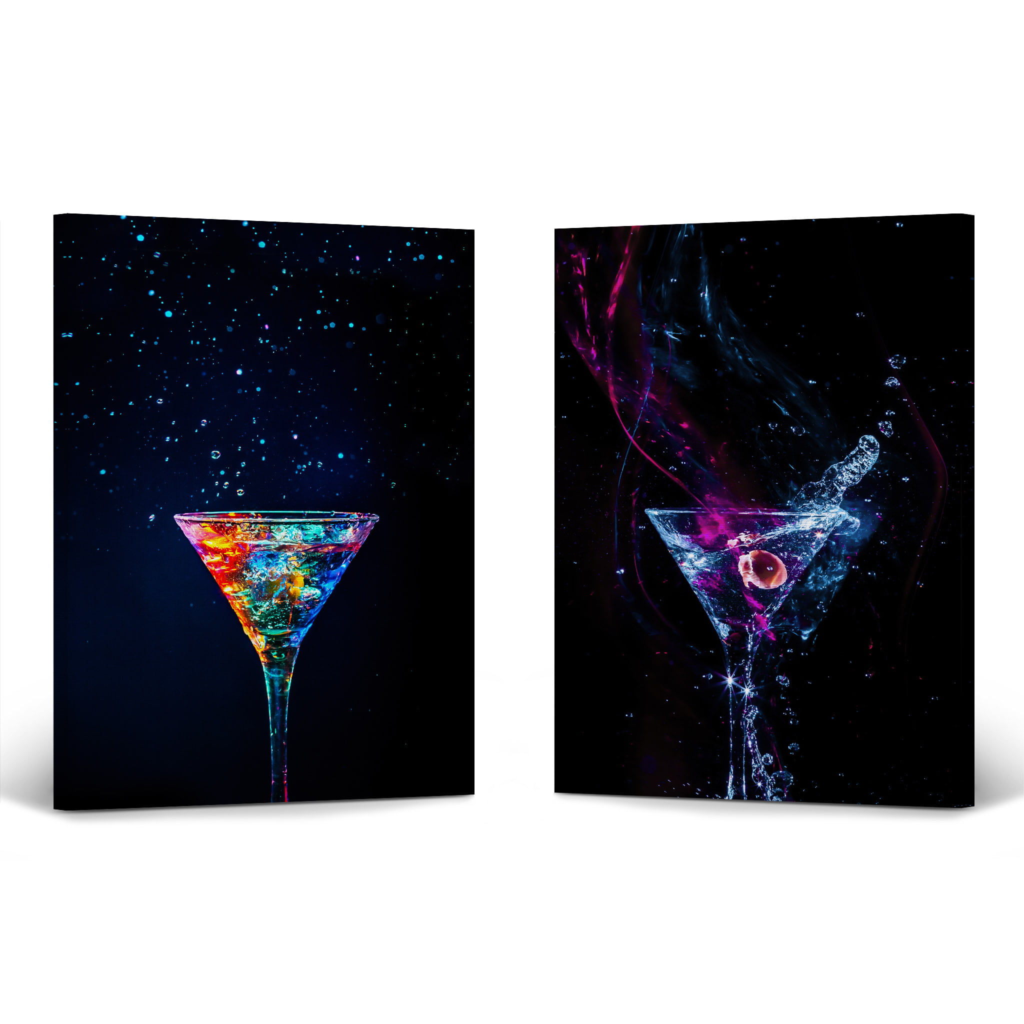COLOURFUL DRINKS KITCHEN ART CANVAS PRINT WALL DESIGN READY TO HANG 