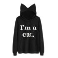 thumbnail image 1 of TheFound Women's Long Sleeve Printed Top, Cute Ears Hoodie with Cartoon Patterns, 1 of 4