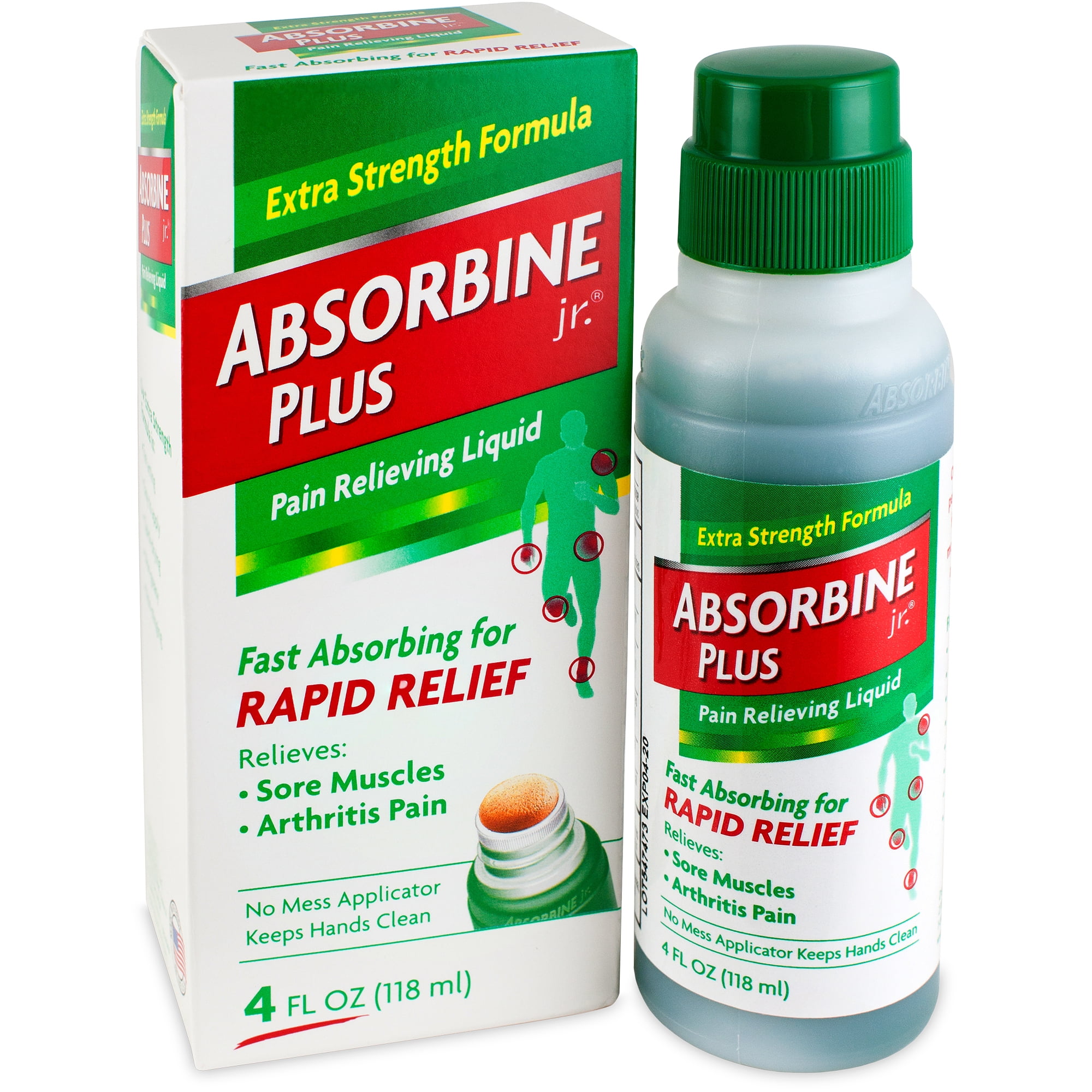 Absorbine Jr. Pain Relieving Liquid with Menthol for Sore Muscles, Joint Aches and Arthritis Pain Relief, 4oz
