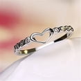 thumbnail image 3 of Womens Hollowed Heart Ring Electroplated Alloy Fashion Jewelry Elegant Durable Versatile Gift For Her And Everyday Style, 3 of 5