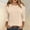 Beige women fall winter tops a1, variant on thefmos Women Fall Winter Round Neck 3/4 Sleeve Ribbed Basic Casual Pullover Tops Solid Long Sleeve Shirts Dressy Trendy Blouses Loose Cute Fashion Clothes, White M