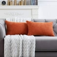 thumbnail image 1 of Burnt Orange Lumbar Pillow Covers 12x20 Inch Set of 2 Solid Rustic Farmhouse Decorative Throw Pillow Covers Cushion Case for Home Sofa Couch Decoration, 1 of 7