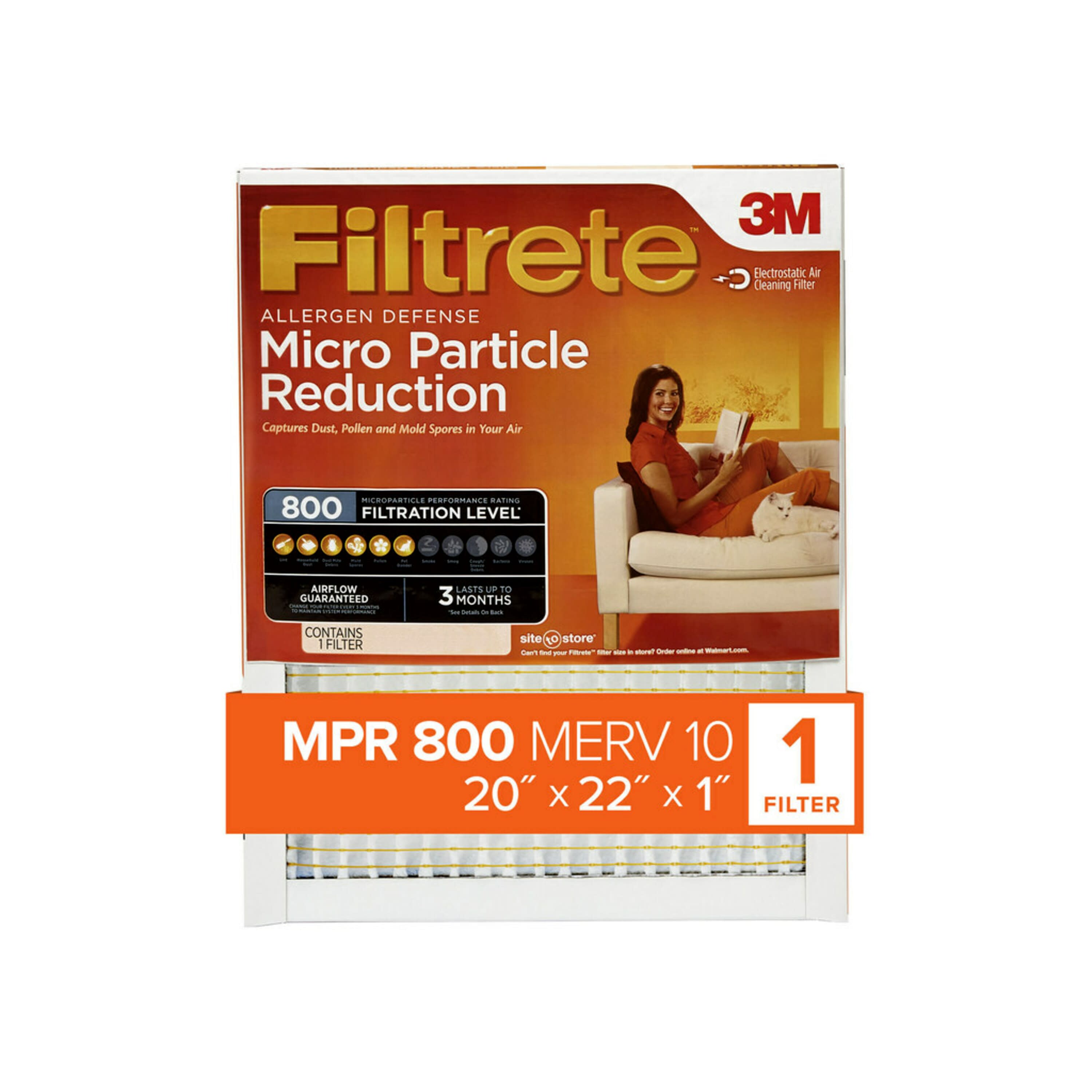 Filtrete 20x22x1, Allergen Defense Micro Particle Reduction HVAC