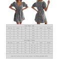 thumbnail image 3 of Vestido Estampado Vestido estampado de mujer Cuello redondo Ahuecado Vestido con cordones Tela diaria (Negro L) Ygjytge para Mujer Negro T XXL, 3 of 7