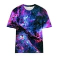 thumbnail image 3 of Fiudx Ofertas y Liquidaciones Blusa de Manga Corta Estampada a La Moda para Mujer, Blusas Informales con Cuello Redondo, 3 of 3