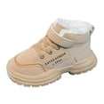 thumbnail image 2 of Otqutp Little Boys Soft Bottom Sneakers Fashion Big Kids Winter Water Proof Flat Keep Warm Snow Boots Lacing Up Comfortable Shoes(Clear,4.5-5 Years), 2 of 7