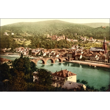 24"x36" Gallery Poster, Heidelberg germany photochrom 1890