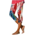 thumbnail image 4 of QATAINLAV Womens USA Flag Printed Capris 4th of July Capri Leggings Independence Day Casual Yoga Workout Cropped Pants Blue S, 4 of 6