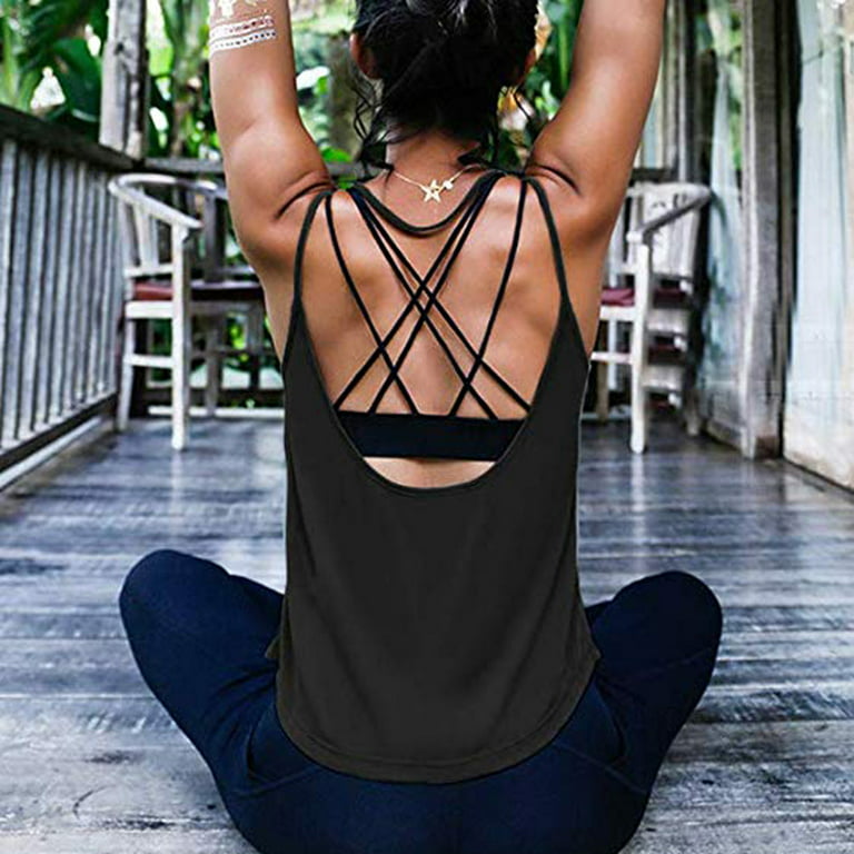 Women Yoga Sexy Activewear Backless Fitness Racerback Tank Tops