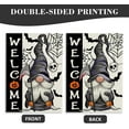 thumbnail image 6 of Welcome Halloween Gnome Decorative Garden Flag, Spooky Jack O Lantern Pumpkin Skull Spider Web Bat Yard Outside Decorations, Funny Holiday Burlap Outdoor Small Home Decor Double Sided 12.5x18, 6 of 6